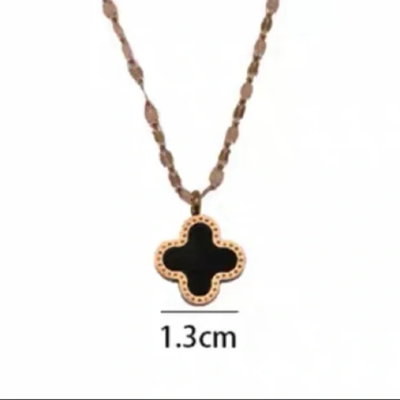 💎BOGO‼️ Clover leaf Double Side Rose Gold Necklace women jewelry - Picture 4 of 11